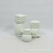 Lovely Owl White Glazed Home Decoration